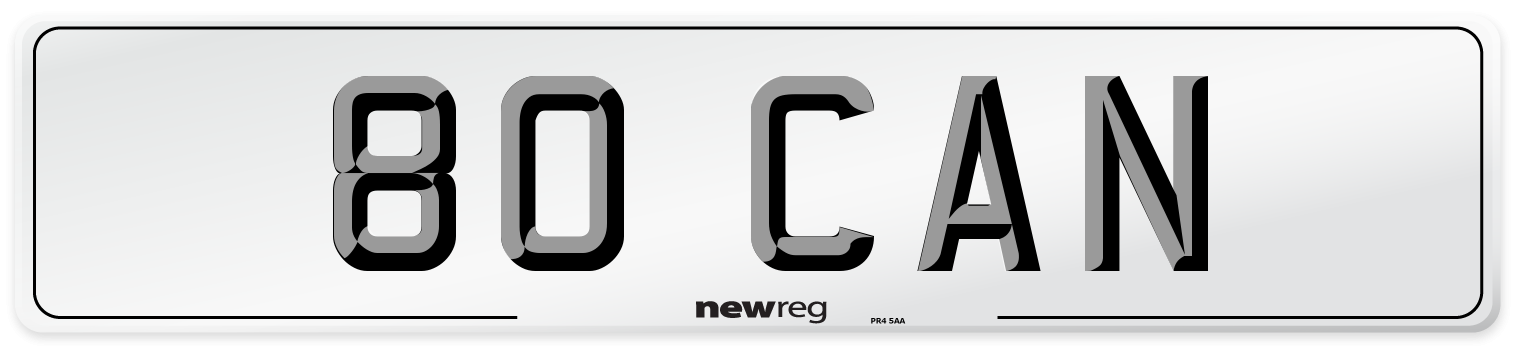 80 CAN Number Plate from New Reg